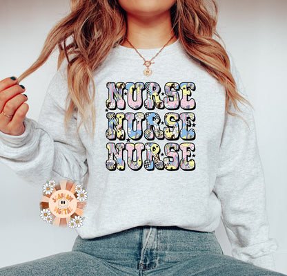 Nurse PNG-Retro Sublimation Digital Design Download-png for nurse, healthcare png, groovy nurse png, hippie mama png, vintage nurse designs