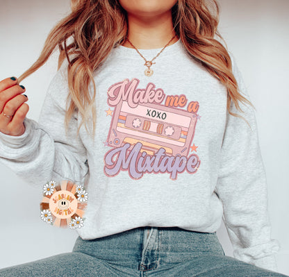 Make Me a Mixtape PNG-Valentines Sublimation Digital Design Download-retro png, vintage vday png, throwback png, music png, vday designs