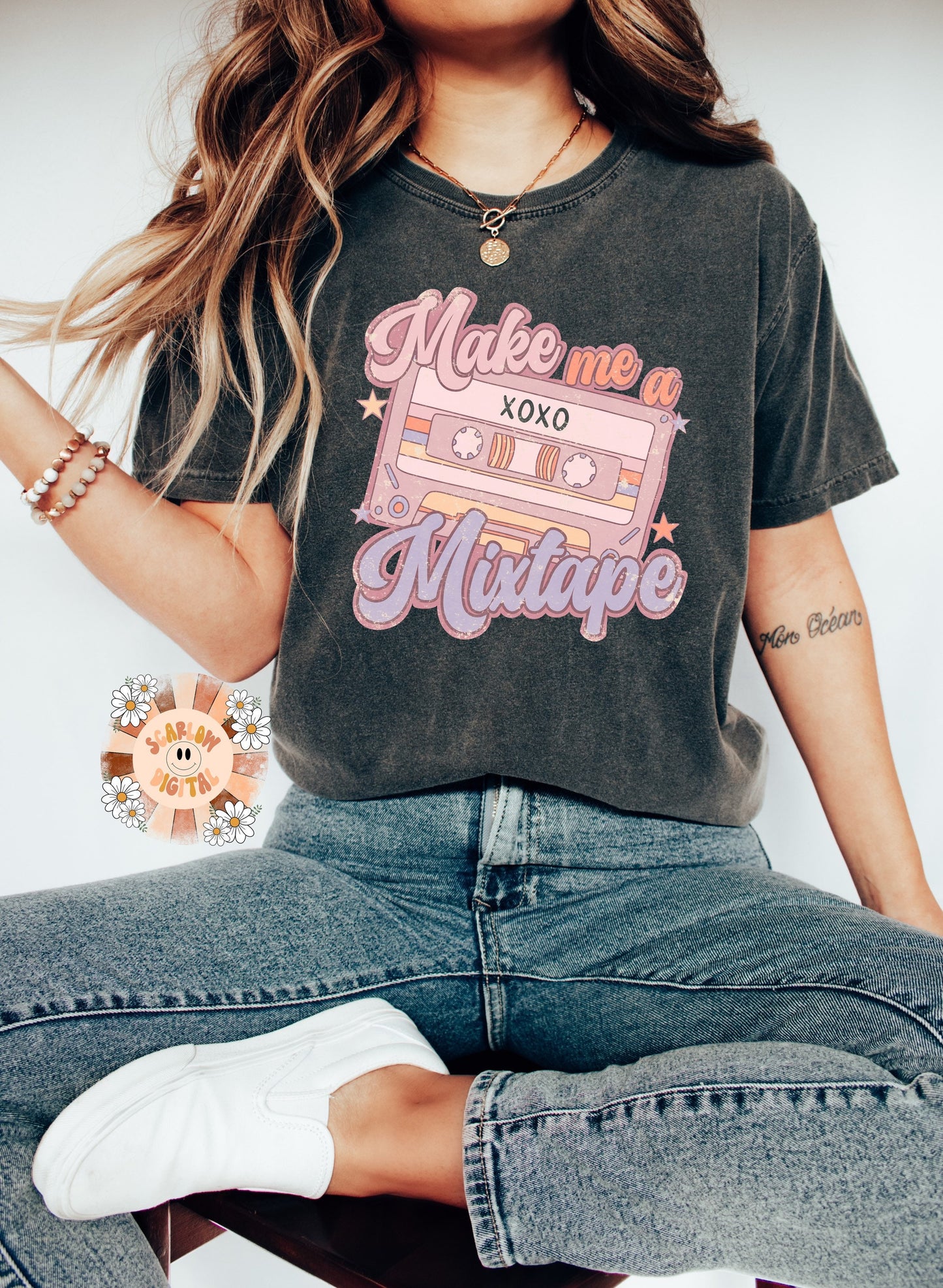 Make Me a Mixtape PNG-Valentines Sublimation Digital Design Download-retro png, vintage vday png, throwback png, music png, vday designs