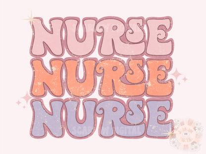 Nurse PNG-Vintage Sublimation Digital Design Download-retro nurse png, nurse tshirt design, boho nurse png, png for nurses, healthcare png