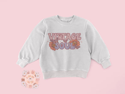 Vintage Soul PNG-Sublimation Digital Design Download- retro tshirt design, floral png, butterfly png, boho png, hippie png, grunge effect