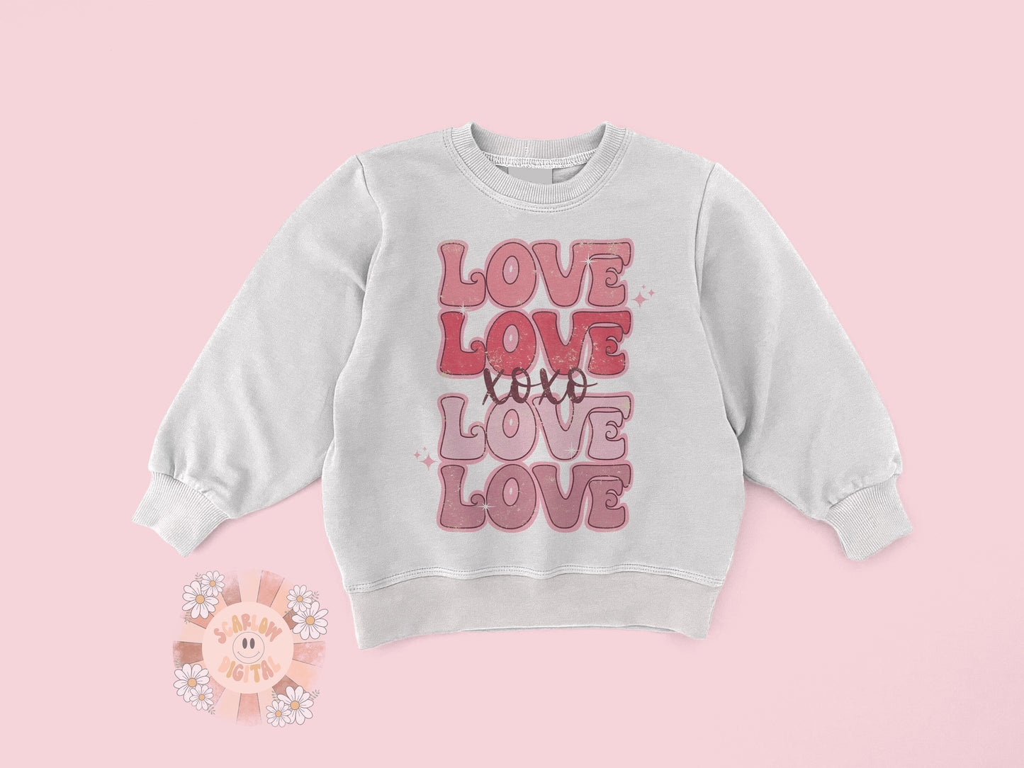 Love Love Love PNG-Valentines Day Sublimation Digital Design Download-xoxo png, vintage vday png, heart png, happy Valentines Day png