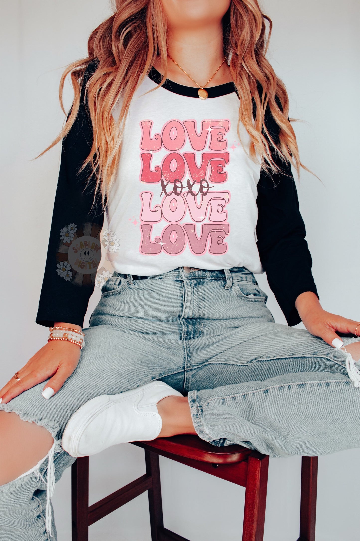 Love Love Love PNG-Valentines Day Sublimation Digital Design Download-xoxo png, vintage vday png, heart png, happy Valentines Day png