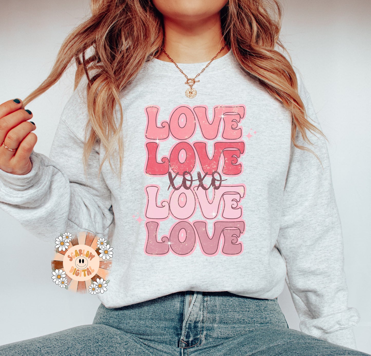 Love Love Love PNG-Valentines Day Sublimation Digital Design Download-xoxo png, vintage vday png, heart png, happy Valentines Day png