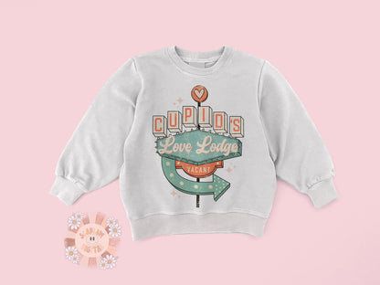 Cupids Love Lodge PNG-Valentines Day Sublimation Digital Design Download-cupid png, xoxo png, vintage vday png, retro png, vday tshirt png