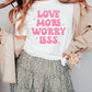 Love More Worry Less SVG, Valentines Day SVG, boho SVG, cute vday svg, love svg, xoxo svg, vday svg, kisses svg, heart svg, cupid svg