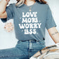 Love More Worry Less SVG, Valentines Day SVG, boho SVG, cute vday svg, love svg, xoxo svg, vday svg, kisses svg, heart svg, cupid svg