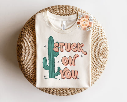 Stuck on You PNG-Valentines Day Sublimation Digital Design Download-western png, cactus png, cowboy valentine png, png for boys, vday png