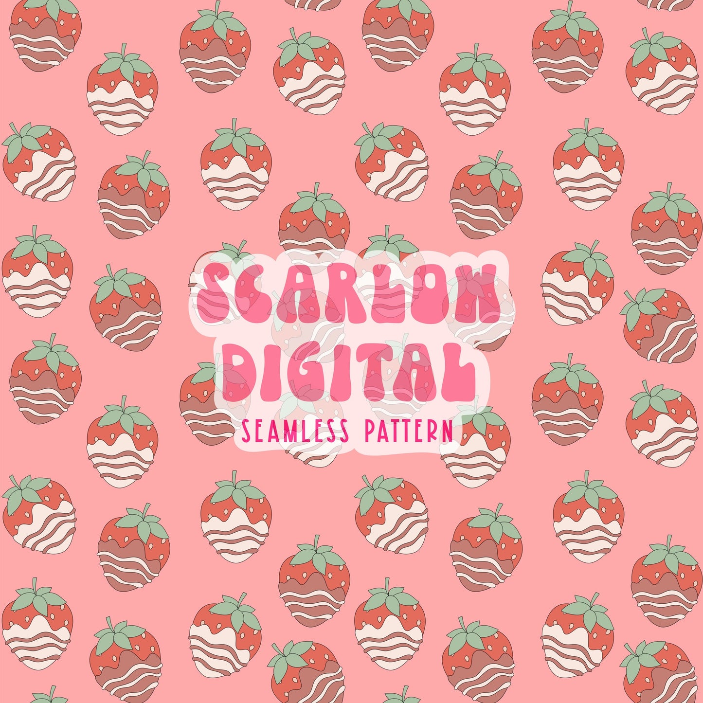 Chocolate Covered Strawberries Seamless Pattern-Valentines Day Sublimation Digital Design Download-xoxo seamless file, love sublimation png