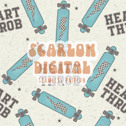 Heartthrob Seamless Pattern-Valentines Day Digital Design Download-skateboard seamless file, boy sublimation, boy Valentines Day seamless