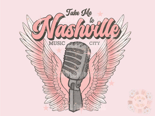 Take Me To Nashville PNG-Music City Sublimation Digital Design Download-country music png, Nashville Tennessee png, western png, singer png