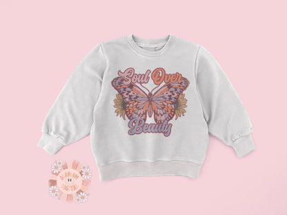 Soul Over Beauty PNG-Butterfly Sublimation Digital Design Download-vintage png design, boho png, inspirational png, tshirt png for women