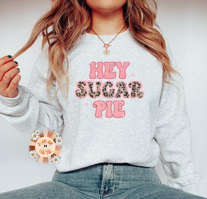 Hey Sugar Pie PNG-Valentines Day Sublimation Digital Design Download-xoxo png, vday tshirt png, love tshirt png design, leopard print png