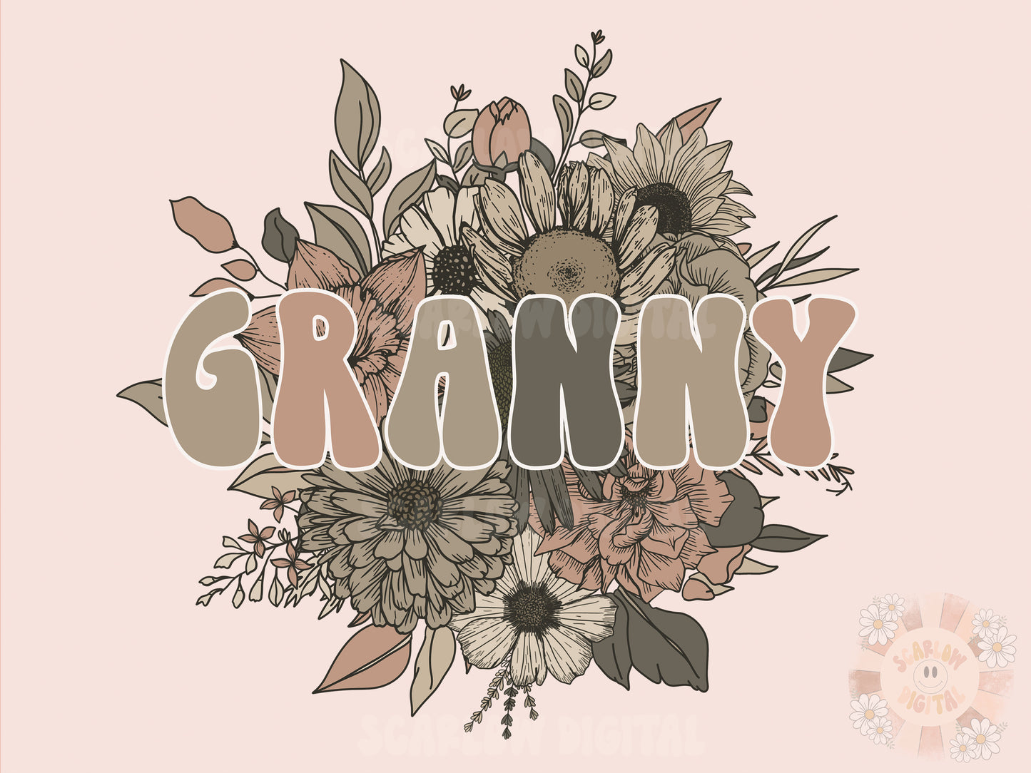 Floral Granny PNG-Sublimation Design Download- granny sublimation, granny png, retro granny png, summer granny png, vintage granny png
