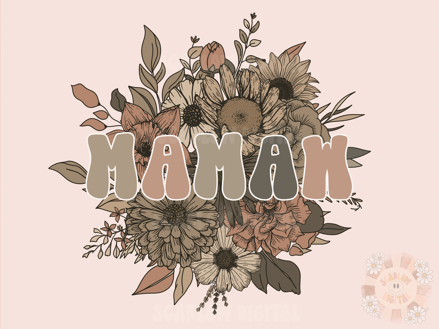 Floral Mamaw PNG-Sublimation Design Download- Mamaw sublimation, Mamaw png, retro mamaw png, summer Mamaw png, vintage Mamaw png design