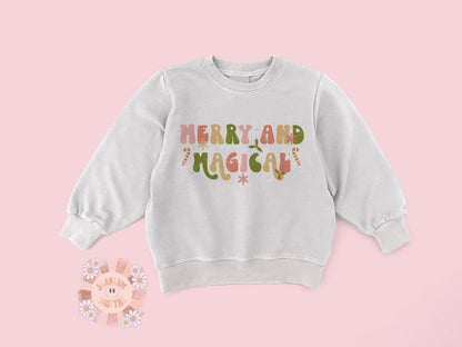 Merry and Magical PNG-Christmas Sublimation Digital Design Download-Xmas tshirt png, candy cane png, mistletoe png, Christmas magic png