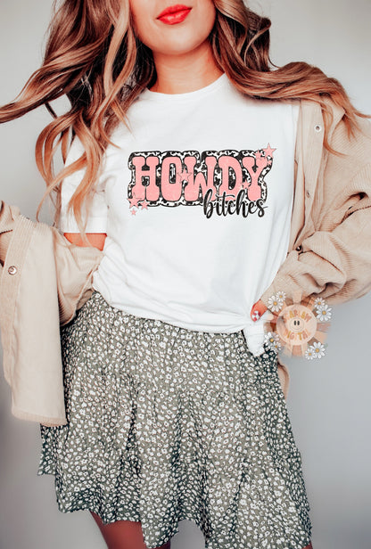 Howdy Bitches PNG-Western Sublimation Digital Design Download-cowgirl png, png for women, country girl png, funny western png, cowhide png