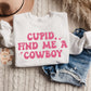 Cupid, Find Me A Cowboy SVG, Valentines Day SVG, western SVG, cowboy svg, cowgirl svg, xoxo svg, vday svg, love svg, hearts svg, cupid svg