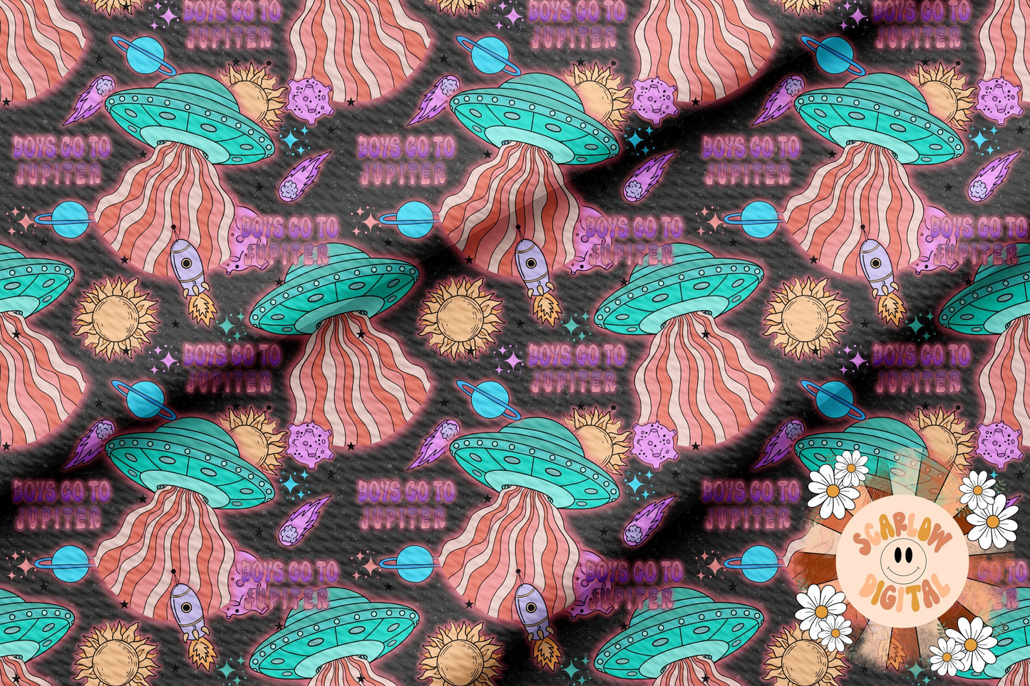 Boys Go To Jupiter Seamless Pattern-Outerspace Sublimation Digital Design Download-alien sublimation, planets seamless, valentines seamless