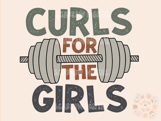 Curls For The Girls PNG-Boy Sublimation Digital Design Download-gym buddy png, little boy png, Valentines Day png, barbell png, gym png