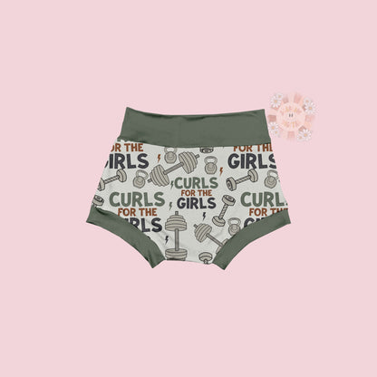 Curls For The Girls Seamless Pattern-Boy Sublimation Digital Design Download-dumbell seamless pattern, gym sublimation, little boy designs