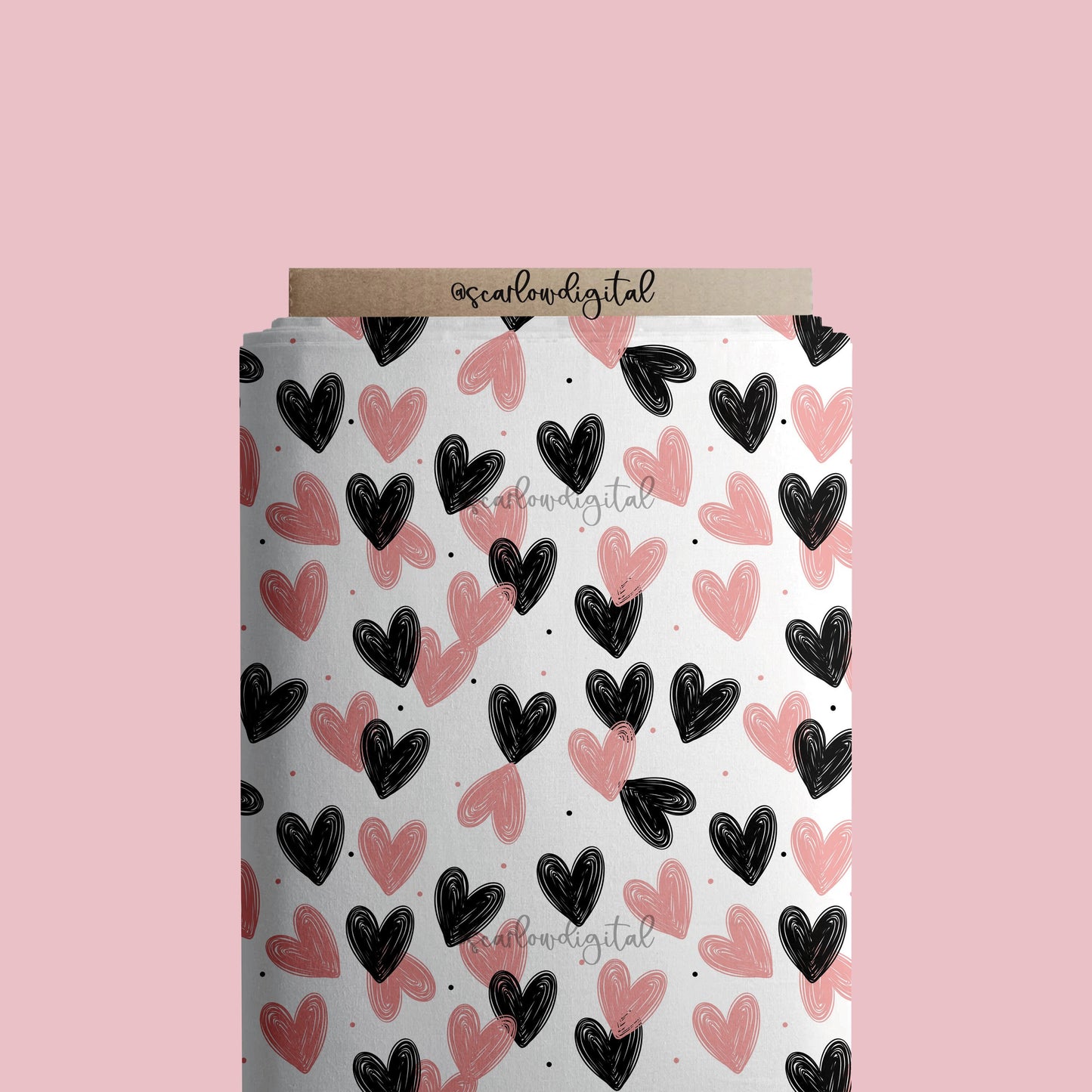 Doodle Hearts Seamless Pattern-Valentine's Day Sublimation Digital Design Download-xoxo seamless pattern, vday sublimation, hearts seamless