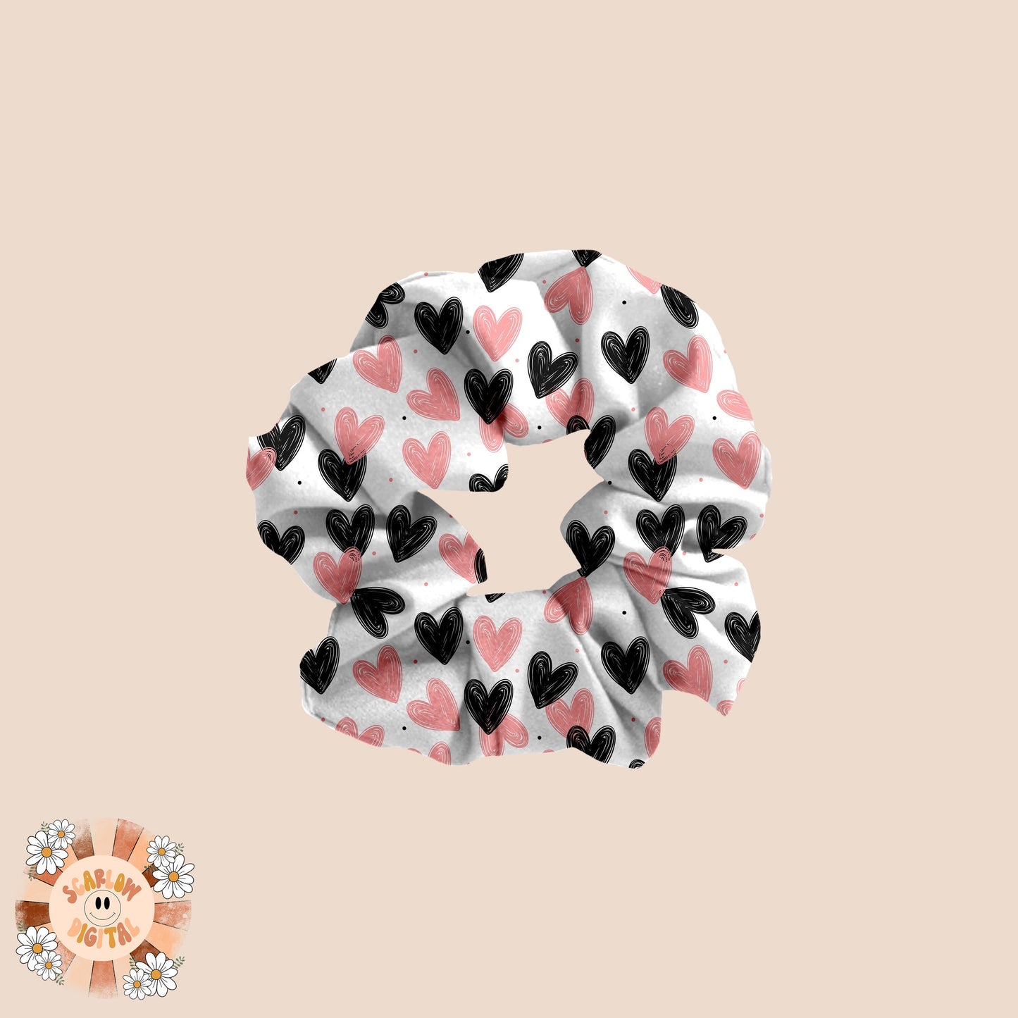 Doodle Hearts Seamless Pattern-Valentine's Day Sublimation Digital Design Download-xoxo seamless pattern, vday sublimation, hearts seamless