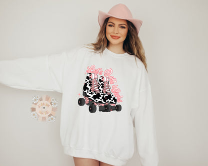 Let's Roll Girls PNG-Rollerskate Sublimation Digital Design Download-western png, cowgirl png, cowhide png, groovy cowgirl png, hippie png