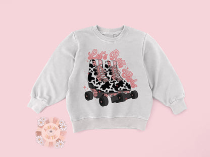 Let's Roll Girls PNG-Rollerskate Sublimation Digital Design Download-western png, cowgirl png, cowhide png, groovy cowgirl png, hippie png