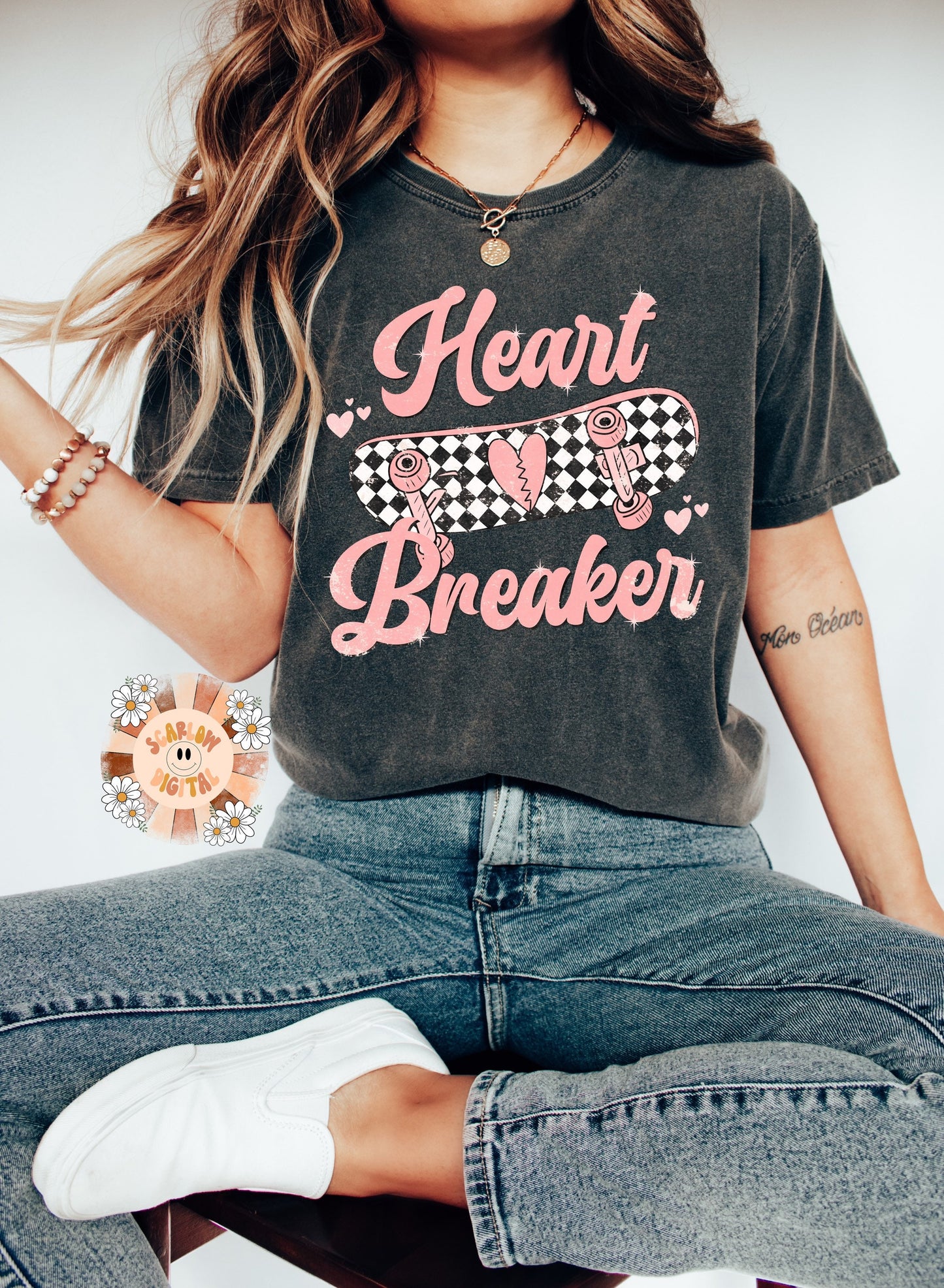 Heartbreaker PNG-Valentines Day Sublimation Digital Design Download-skateboard png, little girl png, vday girl png, xoxo png, be mine png