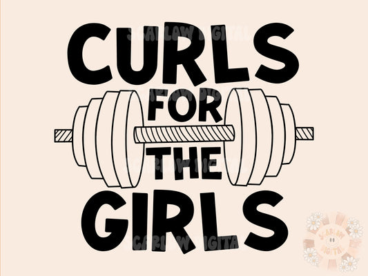 Curls For The Girls SVG-Valentines Day Cricut Cut File-little boy SVG, SVG for boys, vday svg, workout buddy svg, gym svg, barbell svg