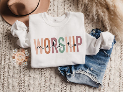 Made to Worship PNG Sublimation Digital Design Download, png for Christian women, boho Christian png, bible verse png, Jesus sublimation