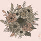 Floral Bouquet PNG Sublimation Design Download, fall floral png, flowers png, elegant png, little girl png, spring png, vintage png design