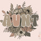 Floral Aunt PNG-Sublimation Design Download- aunt sublimation, aunt png, retro Aunt png, summer Aunt png, spring aunt png, vintage aunt png