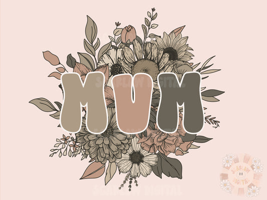 Floral Mum PNG-Sublimation Design Download-Mum sublimation, mom png, retro mum png, summer mummy png, spring mum png, vintage Mum png design