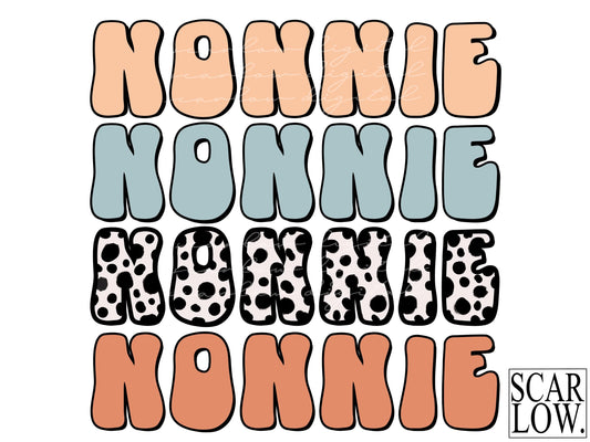 Nonnie PNG Print File For Sublimation or Print, boho nonnie png, retro sublimation, boho designs, vintage nonnie designs, Nonnie png designs