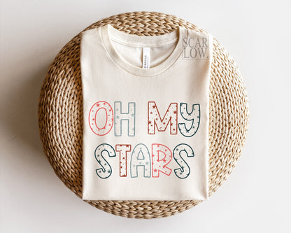 Oh My Stars July 4th Sublimation Design Download, Fourth of July PNG, Independence Day png, red white and blue stars png, July 4th designs