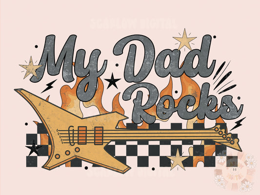 My Dad Rocks PNG-Western Sublimation Digital Design Download-daddys boy png, cowhide png, cowboy png, png for boys, mini png, rockstar png