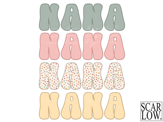 Nana PNG Print File For Sublimation or Print, boho nana png, retro nana sublimation, boho designs, vintage nana designs, Nana png designs