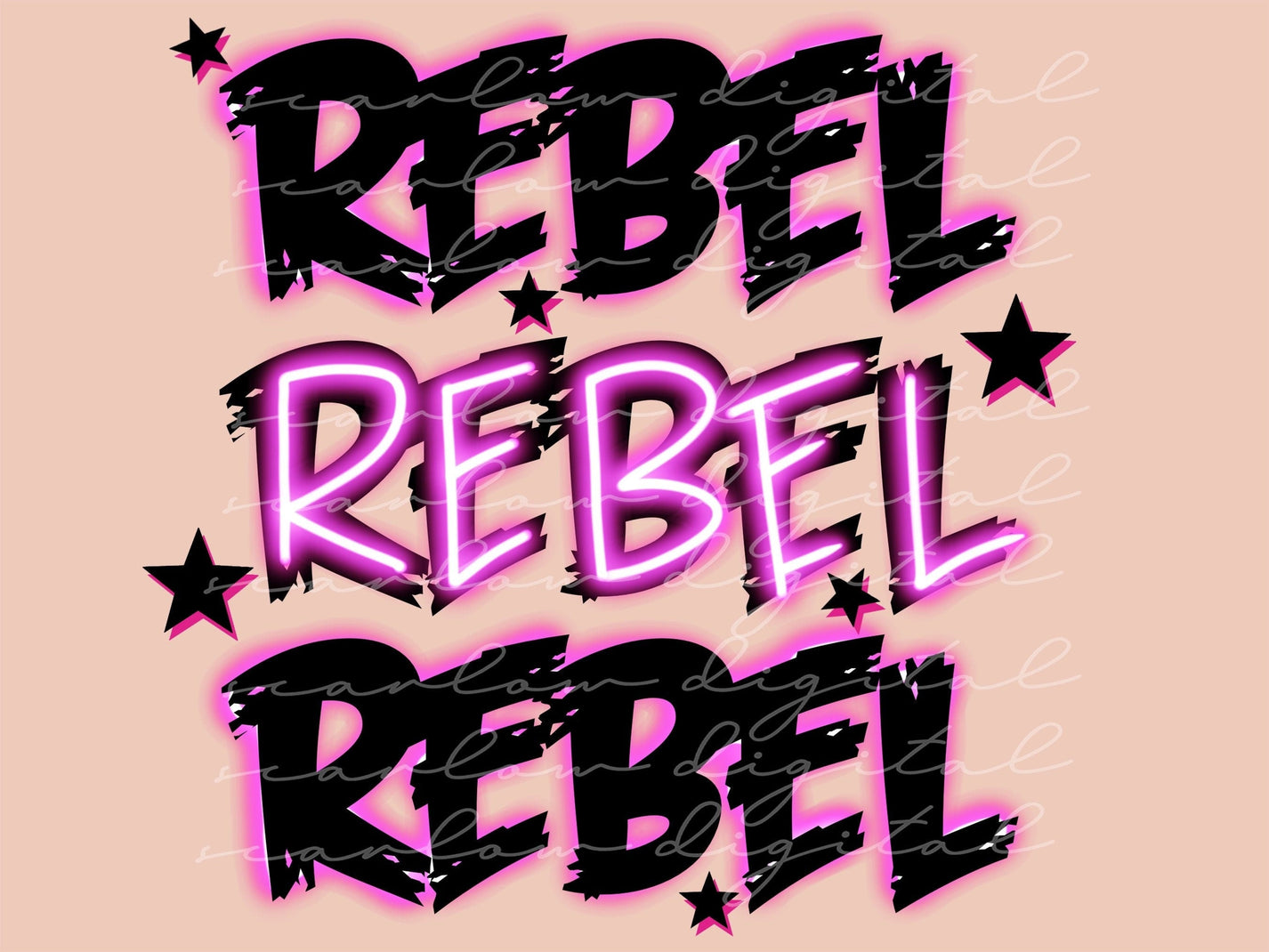 Rebel Neon Pink Punk Rock PNG – Scarlow Digital
