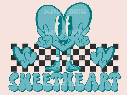 Sweetheart PNG-Valentine's Day Sublimation Digital Design Download-hearts png, rocker png, checkered png, vday PNG Design, xoxo love png