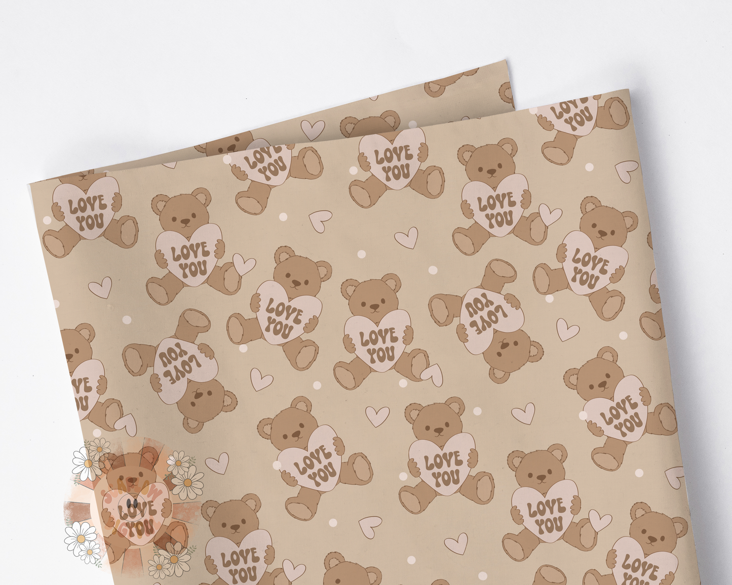Teddy Bear Seamless Pattern-Valentine’s Day Sublimation Digital Design Download-love you seamless, little boy seamless, vday sublimation