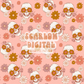 Groovy Skull Seamless Pattern-Hippie Sublimation Digital Design Download-groovy fabric patterns, stay Groovy seamless pattern, floral design