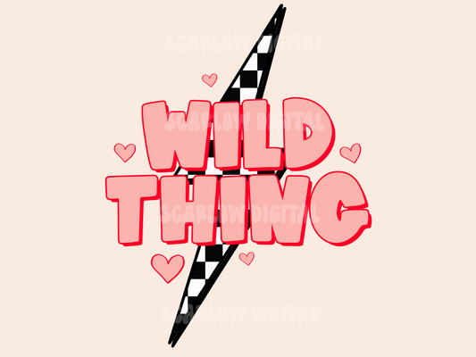 Wild Thing PNG-Valentine's Day Sublimation Digital Design Download-hearts png, rocker png, checkered png, vday PNG Design, xoxo love png