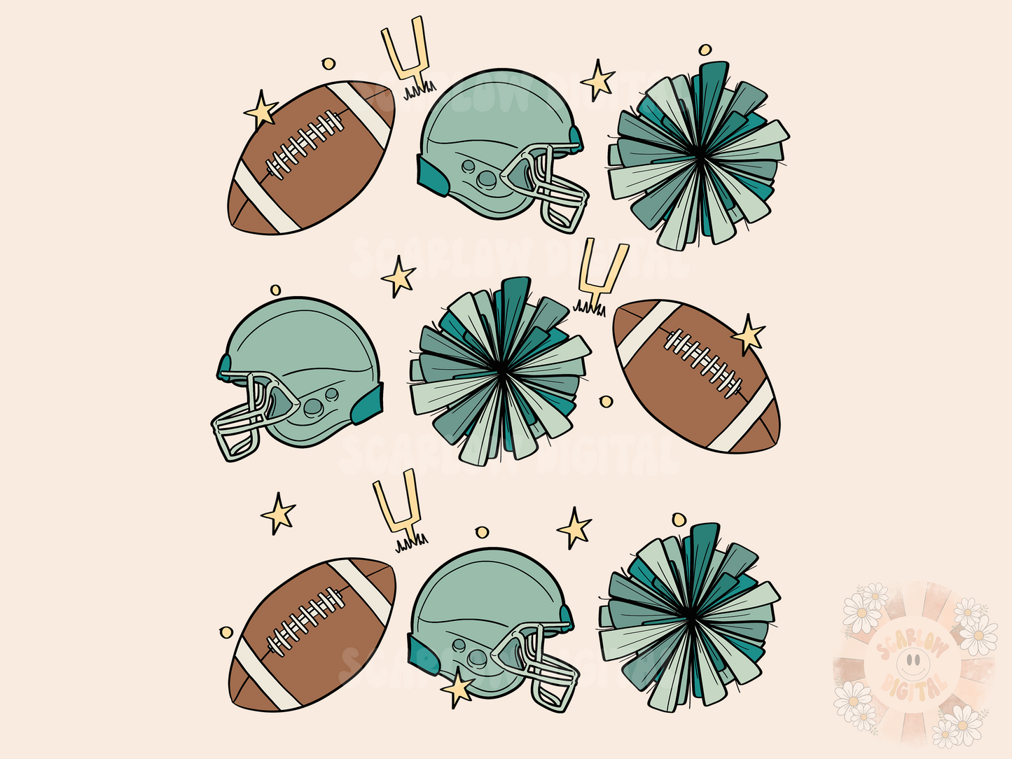 Football Game Doodles PNG Sublimation Digital Design Download-football Sunday png, halftime png, bowl game png, football season png designs