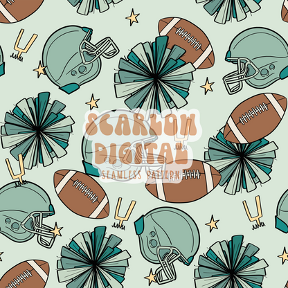 Football Doodles Seamless Pattern-Football Sunday Sublimation Digital Design Download-blue football seamless file, little boy seamless file