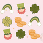 Saint Patrick’s Day PNG Sublimation Digital Design Download, leprechaun png, rainbow png, four leaf clover png, st patty day doodles png