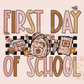 First Day of School PNG-Girl Back to School Sublimation Digital Design Download- first day girl png, floral png, school doodles png design