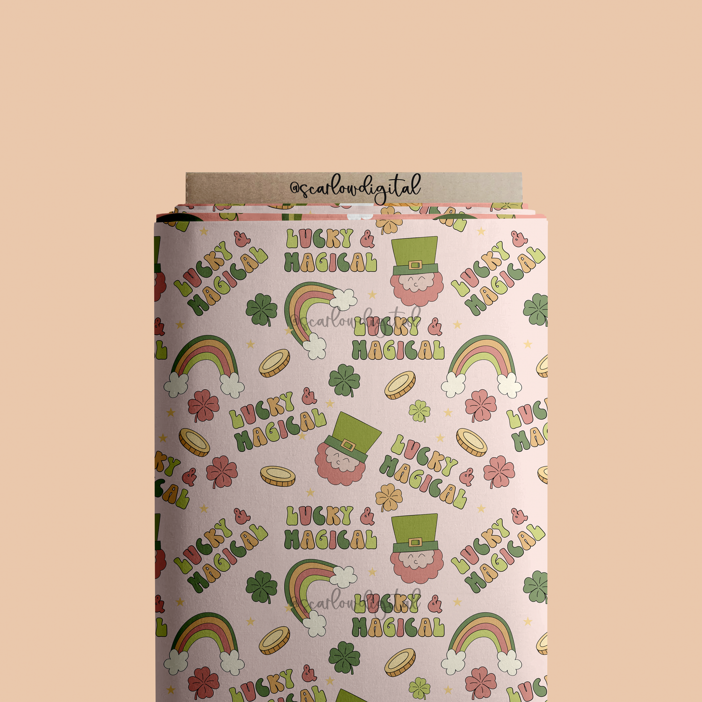 Lucky and Magical Seamless Pattern-Saint Patrick’s Day Sublimation Digital Design Download-leprechaun seamless file, rainbow seamless file