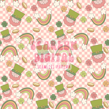 Saint Patrick’s Day Seamless Pattern Sublimation Digital Design Download, st Patty’s design, leprechaun seamless, girly sublimation seamless
